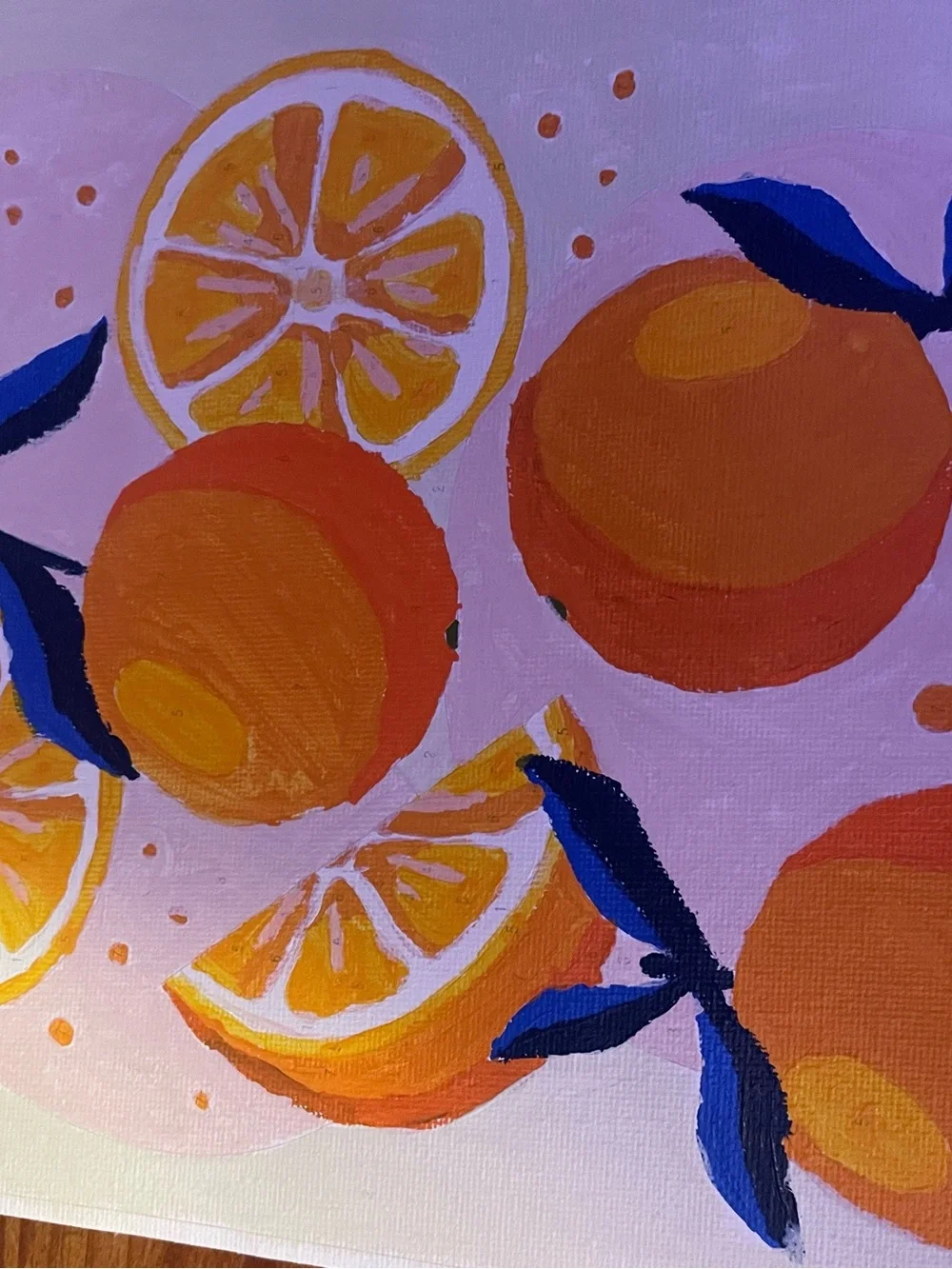 Orange paint by number canvas hanging wall art